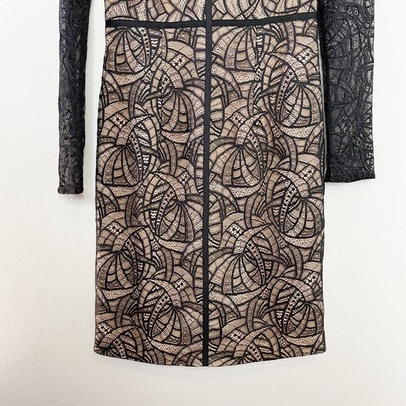 ML MONIQUE LHUILLIER Black Overtones Sheath Dress - Size 4 - Picture 5 of 14